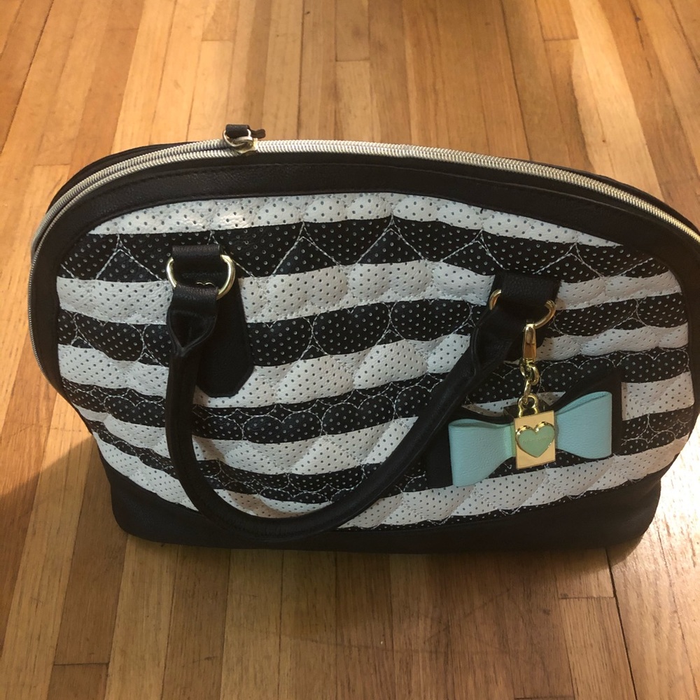 Betsey Johnson Striped Black & White Purse